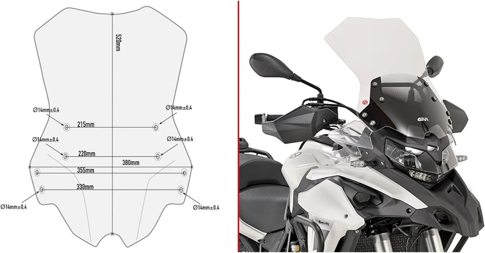 Cupolino Trasparente - Givi Compatibile Con Benelli Trk 502 (2017-2020)