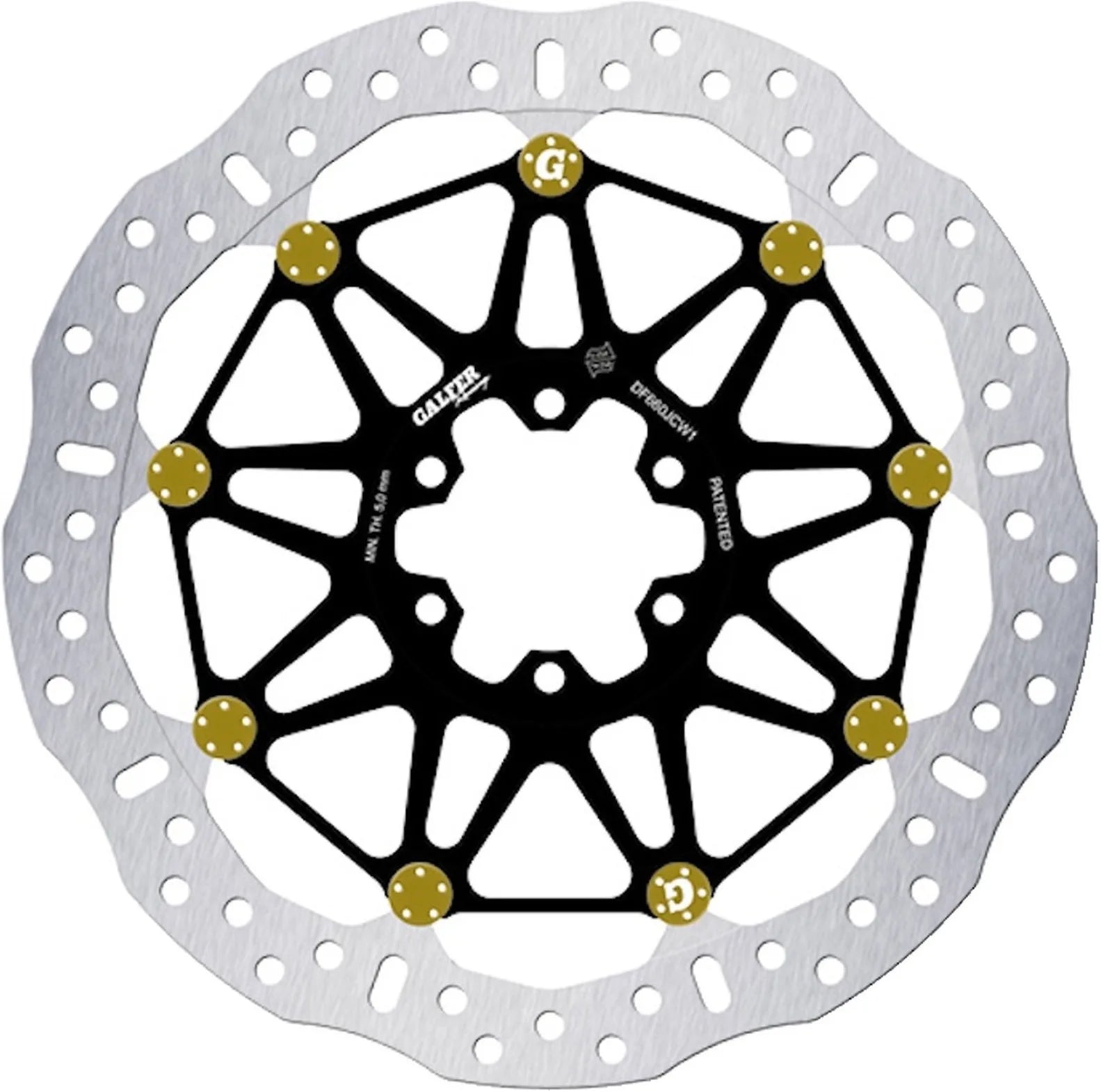 Front Floatech Racing Wave Brake Disc - Galfer Compatible With Italjet Grifon 900