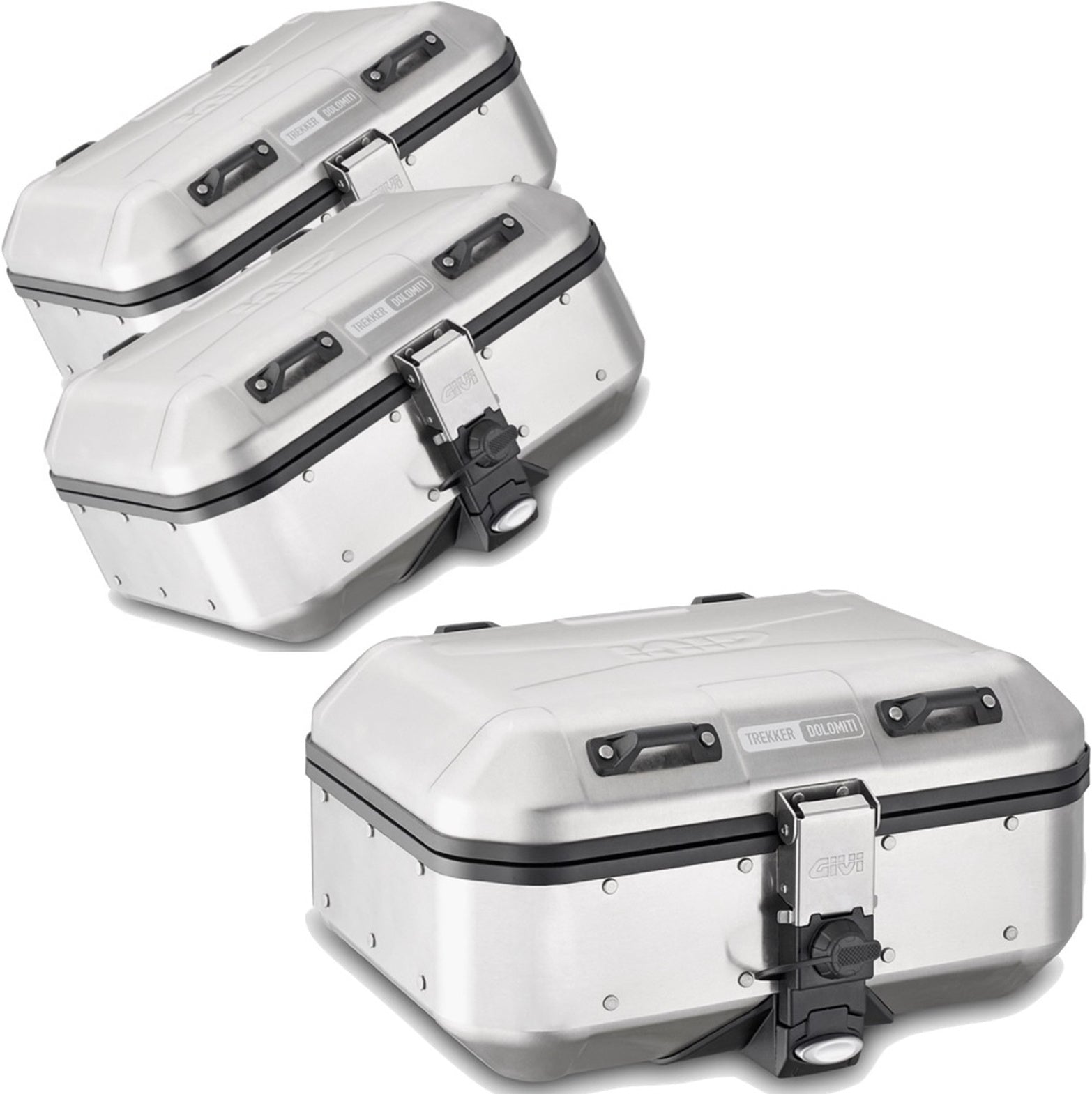 Trekker Dolomiti Aluminium Top Case + Side Cases - 90 Lt Trekker Dolomiti Aluminium - Givi Compatible With Kawasaki Versys 650 (2015-2021)