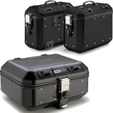 Trekker Dolomiti Aluminium Black Top Case + Side Cases - 102 Lt Trekker Dolomiti Aluminium - Givi Compatible With Triumph Bonneville T100 (2017-2022)