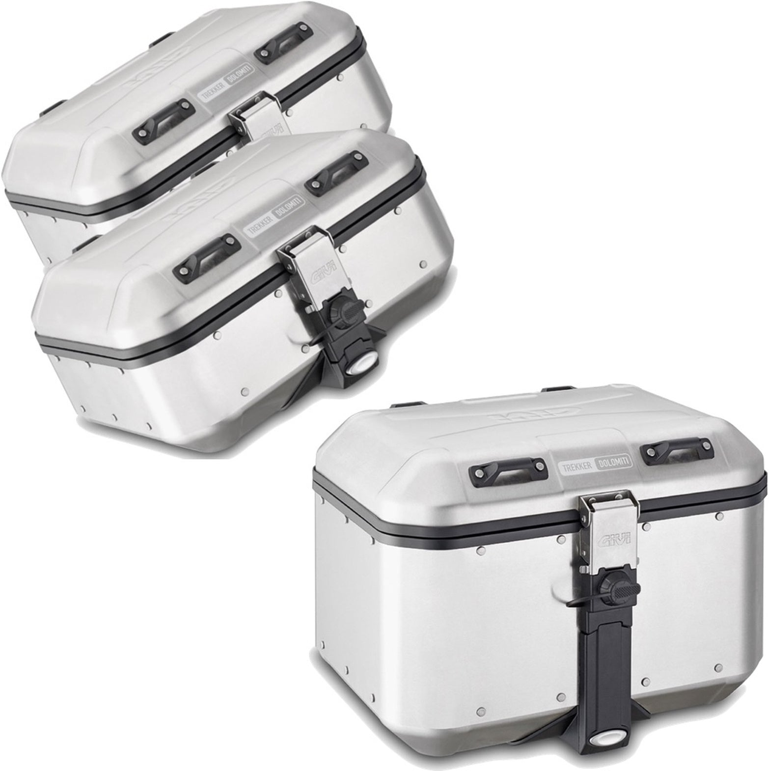Trekker Dolomiti Aluminium Top Case + Side Cases - 106 Lt Trekker Dolomiti Aluminium - Givi Compatible With Kawasaki Versys 650 (2022-2024)