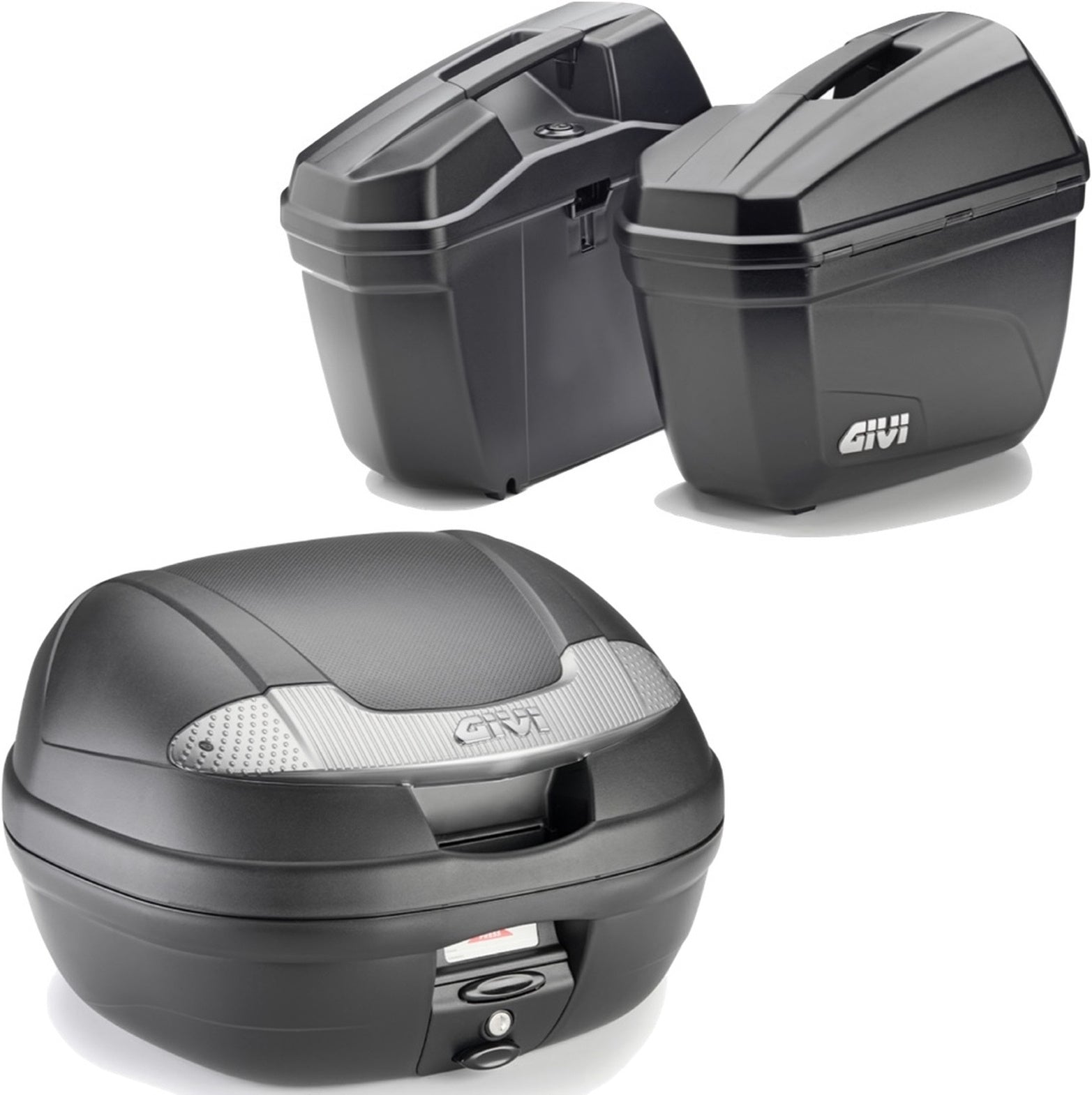 Vision Black Tech Top Case + Side Cases - 78 Lt Vision Technopolymer - Givi Compatible With Triumph Bonneville T100 (2017-2022)