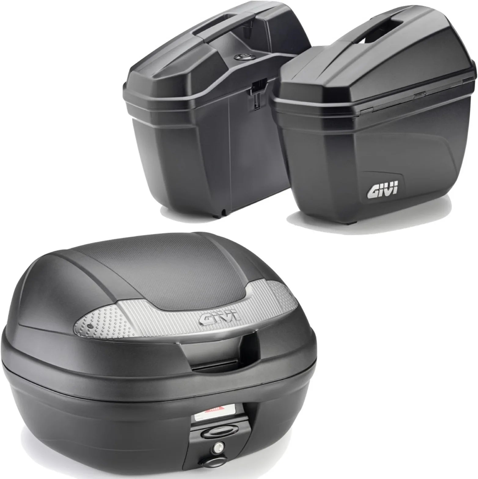 Bauletto + Valigie Laterali Vision Nero Tech 78 Lt Vision Plastica - Givi Compatibile Con Triumph Bonneville T100 (2017-2022)