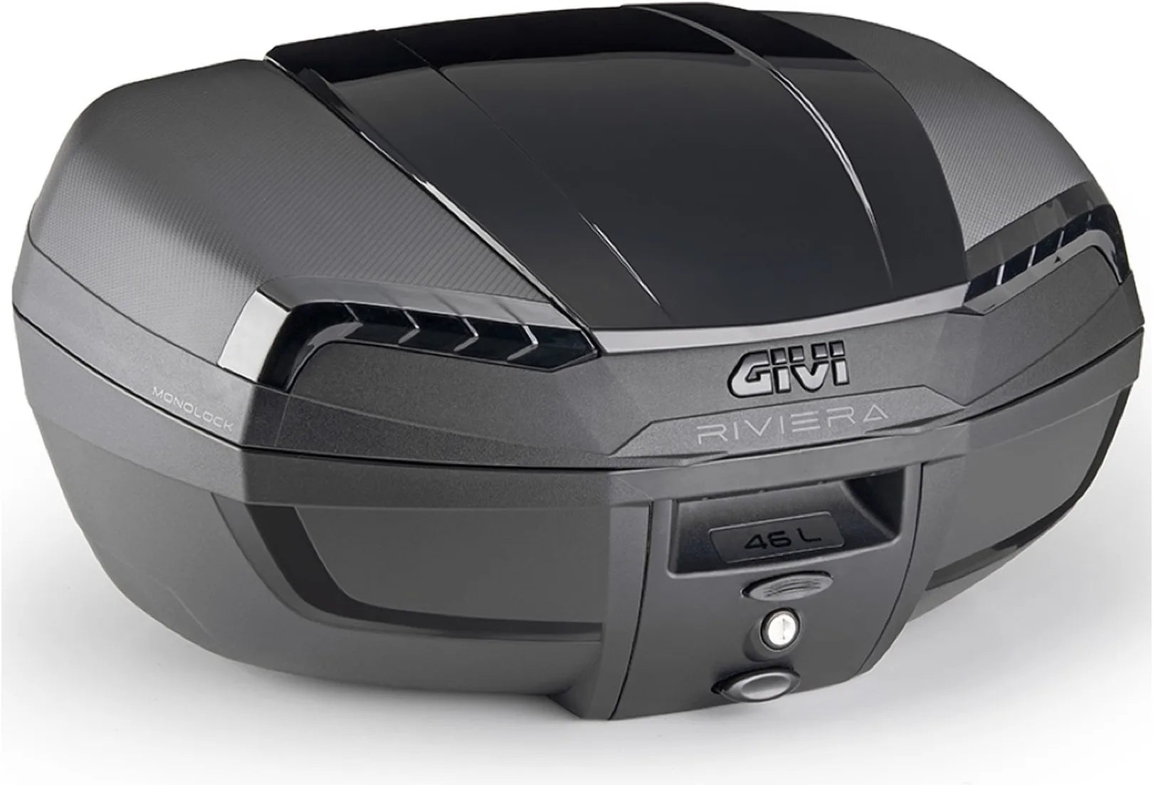 Bauletto Monolock Riviera Triple Black 46 Lt Riviera Plastica - Givi Compatibile Con Ktm 200 Duke (2011-2016)