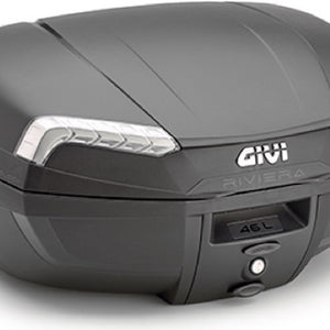 Monolock Riviera Black Tech Top Case - 46 Lt Riviera Technopolymer - Givi Compatible With Fantic Motor Caballero Scrambler 500 (2018-2023)