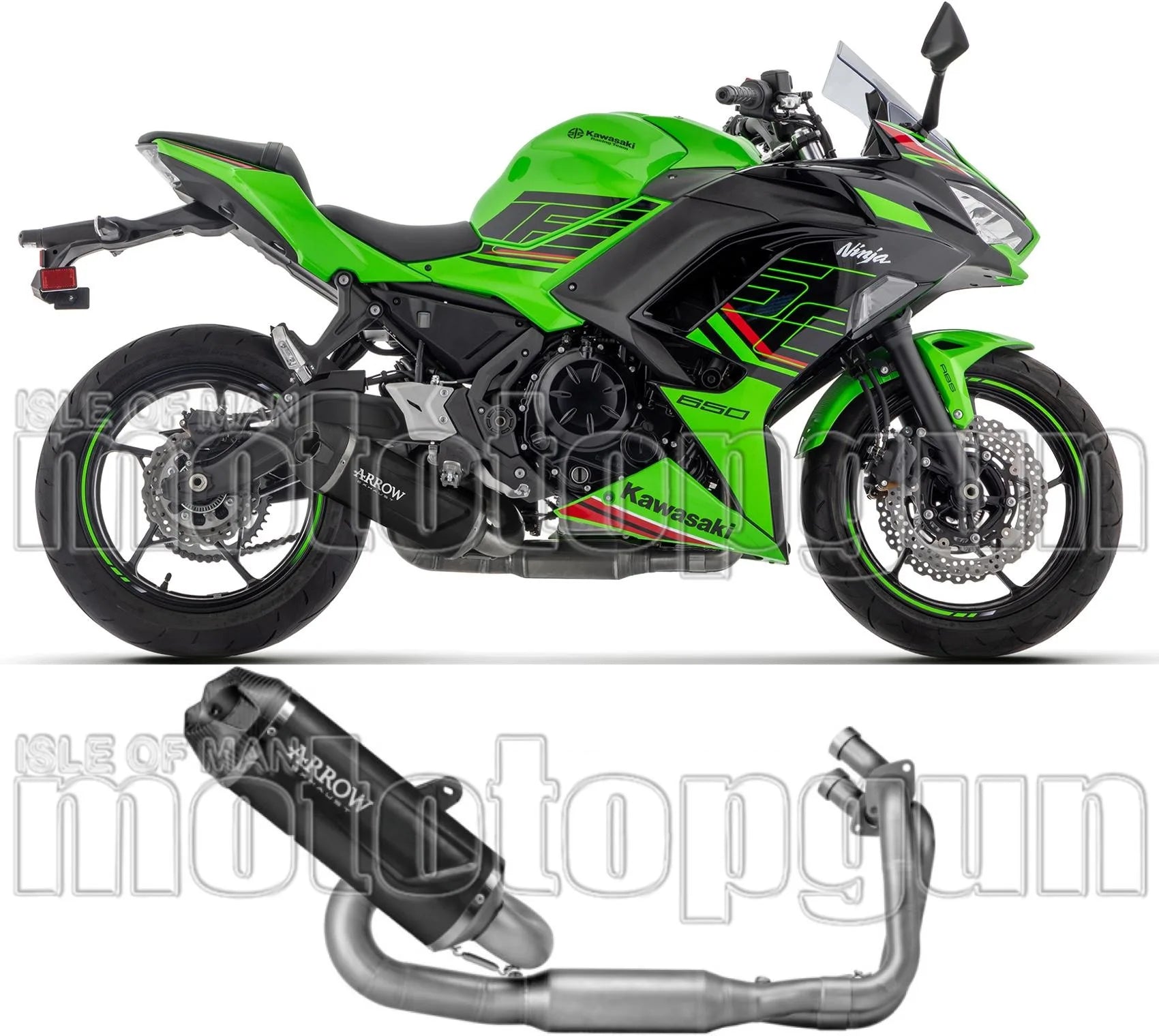 Impianto Di Scarico Completo Non Catalizzato E Con Omologazione Suono Indy-Race Evo Alluminio Nero Fondello Carby - Arrow Special Parts Compatibile Con Kawasaki Ninja 650 (2024-2026)