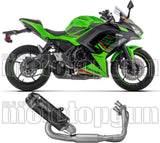 Impianto Di Scarico Completo Non Catalizzato E Con Omologazione Suono Indy-Race Evo Alluminio Nero Fondello Carby - Arrow Special Parts Compatibile Con Kawasaki Z 650 (2024-2026)