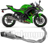 Impianto Di Scarico Completo Non Catalizzato E Con Omologazione Suono Veloce Titanio Fondello Carby - Arrow Special Parts Compatibile Con Kawasaki Ninja 650 (2024-2026)