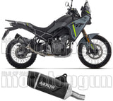 Terminale Di Scarico Con Omologazione Suono Indy-Race Evo Alluminio Nero Fondello Carby - Arrow Special Parts Compatibile Con Cfmoto 450 Mt (2025-2026)