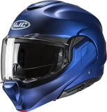 Casco Modulare Per Moto Hjc F100 Advanced Fiberglass Composite Blu Metallizzato Semiopaco Taglia 08 M