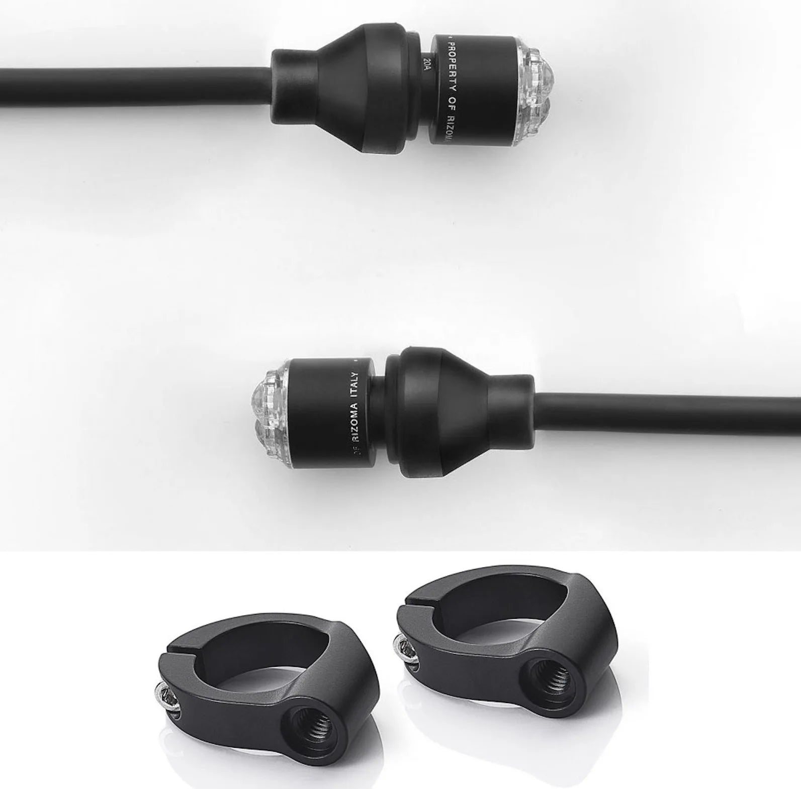 Coppia Frecce Led Anteriore + Attacchi Specchietti Light Unit - Rizoma Compatibile Con Ducati Scrambler 800 (2015-2018)