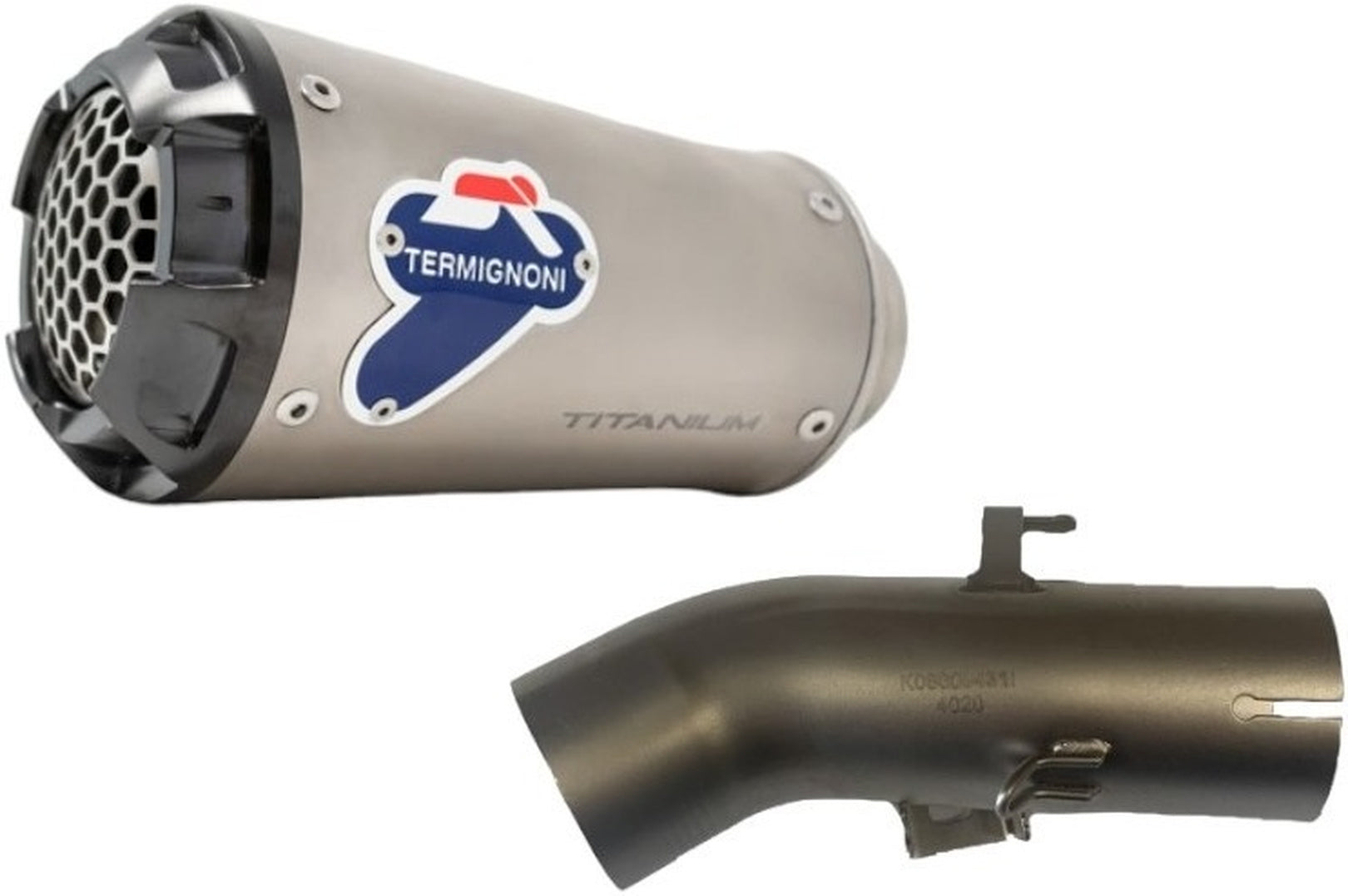 Exhaust Tip Without Sound Certification Gp2R-Rht Titanium Aluminium Cap - Termignoni Compatible With Benelli Leoncino 500 Trail (2018-2020)
