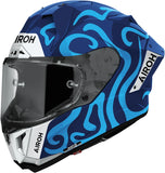 Casco Integrale Per Moto Airoh Gp800 - Gp8Sw18 Hpc Carbon Blu Gloss Swain Taglia M