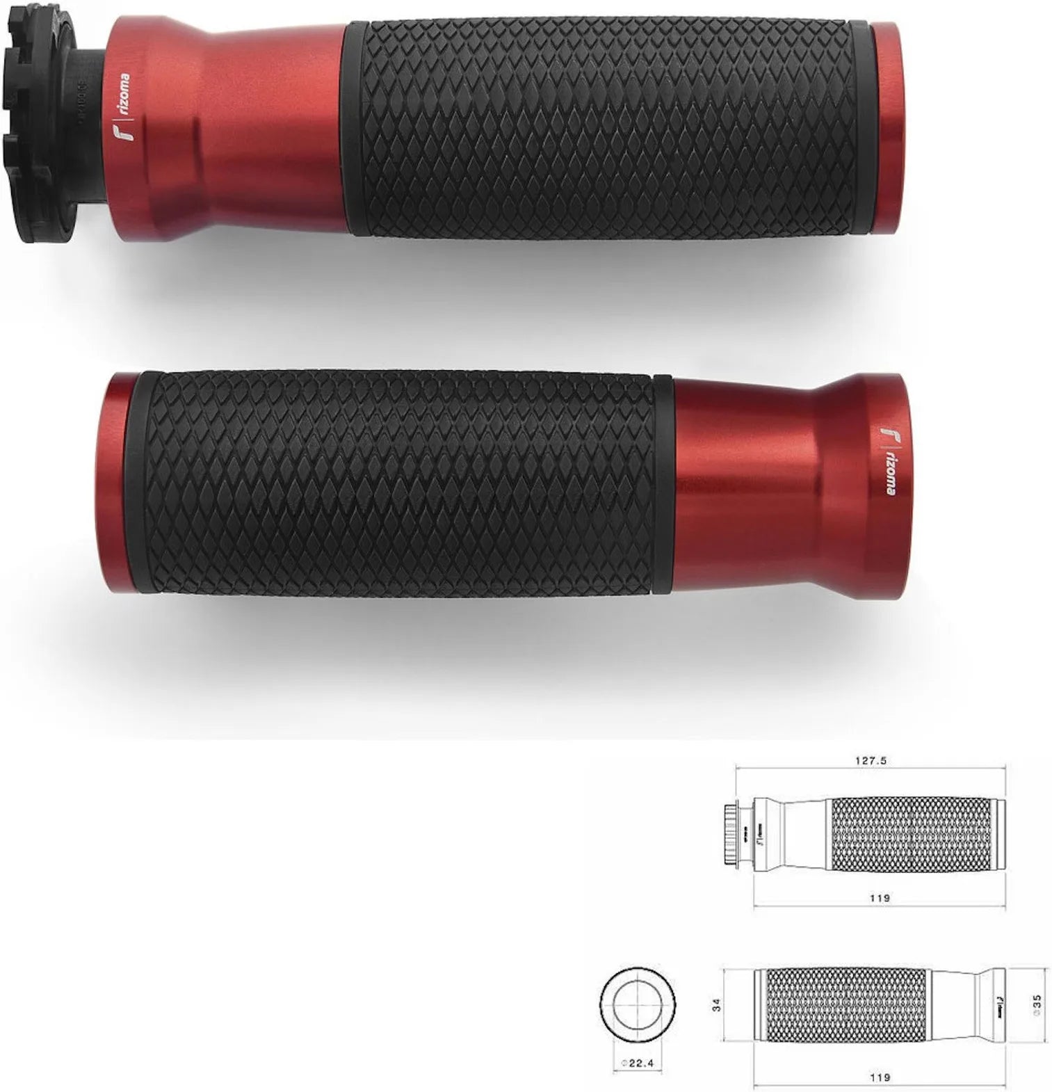 Manopole D22 Urlo - Rizoma Compatibile Con Mv Agusta Brutale 1090 Rr (2009-2012)
