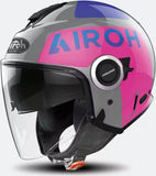 Casco Urban Per Moto Airoh Helyos - He654 Thermoplastic Hrt Rosa Metallico Color Taglia Xs