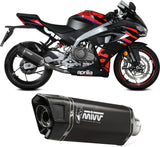 Complete Catalytic Exhaust System With Sound Certification Sr-1 Steel Black - Mivv Compatible With Aprilia Rs 457 (2024-2026)