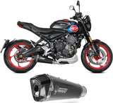 Complete Non-Catalytic Exhaust System With Sound Certification Delta Race Steel Black Carbon Fiber End Cap - Mivv Compatible With Triumph Trident 660 (2025-2026)