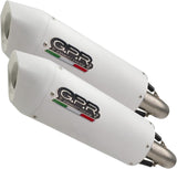 Dual Exhaust System With Sound Certification Albus Ceramic White Aluminium - Gpr Compatible With Ktm 625 Lc4 Smc (2005-2006)
