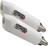 Doppio Terminale Di Scarico Con Omologazione Suono Albus Ceramic Alluminio Bianco - Gpr Compatibile Con Ktm 990 Smt (2008-2014)