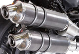 Doppio Terminale Di Scarico Con Omologazione Suono Tondo Carbon Look - Gpr Compatibile Con Harley-Davidson Xr 1200 (2008-2012)