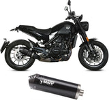 Exhaust Tip With Noise Certification Oval Steel Black Carbon Fiber End Cap - Mivv Compatible With Benelli Leoncino 500 (2017-2025)