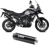 Exhaust Tip With Noise Certification Oval Steel Black Carbon Fiber End Cap - Mivv Compatible With Triumph Tiger 850 Sport (2021-2025)