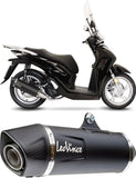 Impianto Di Scarico Completo Catalizzato E Con Omologazione Suono Nero Acciaio Fondello Carbonio - Leovince Compatibile Con Honda Sh 125 I (2020-2023)