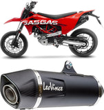 Complete Catalytic Exhaust System With Sound Certification Nero Stainless Steel Carbon Fiber End Cap - Leovince Compatible With Gasgas Sm 700 (2022-2024)