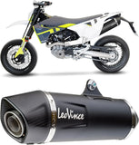 Terminale Di Scarico Con Omologazione Suono Nero Acciaio Fondello Carbonio - Leovince Compatibile Con Husqvarna 701 Supermoto (2021-2024)