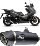 Terminale Di Scarico Con Omologazione Suono Nero Acciaio Fondello Carbonio - Leovince Compatibile Con Honda Adv 350 (2022-2024)