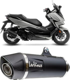 Terminale Di Scarico Con Omologazione Suono Nero Acciaio Fondello Carbonio - Leovince Compatibile Con Honda Forza 350 (2021-2024)