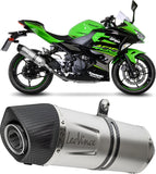 Terminale Di Scarico Con Omologazione Suono Lv One Evo Acciaio Fondello Carbonio - Leovince Compatibile Con Kawasaki Z 500 - Se (2024-2026)
