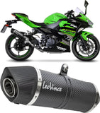 Terminale Di Scarico Con Omologazione Suono Lv One Evo Carbonio Fondello Carbonio - Leovince Compatibile Con Kawasaki Z 400 (2019-2021)