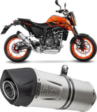 Exhaust Tip With Noise Certification Lv-14 R Stainless Steel Carbon Fiber End Cap - Leovince Compatible With Kawasaki Z 400 (2019-2021)