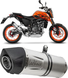 Terminale Di Scarico Con Omologazione Suono Lv One Evo Acciaio Fondello Carbonio - Leovince Compatibile Con Ktm 690 Duke - R (2016-2019)