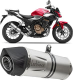 Terminale Di Scarico Con Omologazione Suono Lv-14 R Acciaio Fondello Carbonio - Leovince Compatibile Con Kawasaki Z 500 - Se (2024-2026)