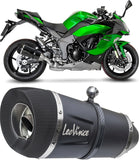 Terminale Di Scarico Con Omologazione Suono Lv-14 R Acciaio Nero Fondello Carbonio - Leovince Compatibile Con Kawasaki Z 400 (2019-2021)