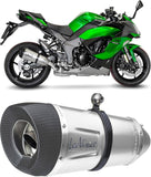Exhaust Tip With Noise Certification Lv One Evo Stainless Steel Carbon Fiber End Cap - Leovince Compatible With Honda Cb 500 X (2019-2023)