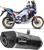 Exhaust Tip With Noise Certification Lv One Evo Steel Black Carbon Fiber End Cap - Leovince Compatible With Honda Crf 1100 L Africa Twin Dct (2024-2026)