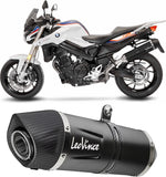 Terminale Di Scarico Con Omologazione Suono Lv One Evo Acciaio Nero Fondello Carbonio - Leovince Compatibile Con Bmw F 800 Gt (2017-2020)