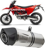 Terminale Di Scarico Con Omologazione Suono Lv One Evo Acciaio Fondello Carbonio - Leovince Compatibile Con Gasgas Sm 700 (2022-2024)