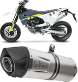 Impianto Di Scarico Completo Catalizzato E Con Omologazione Suono Lv One Evo Acciaio Fondello Carbonio - Leovince Compatibile Con Husqvarna 701 Supermoto (2017-2020)