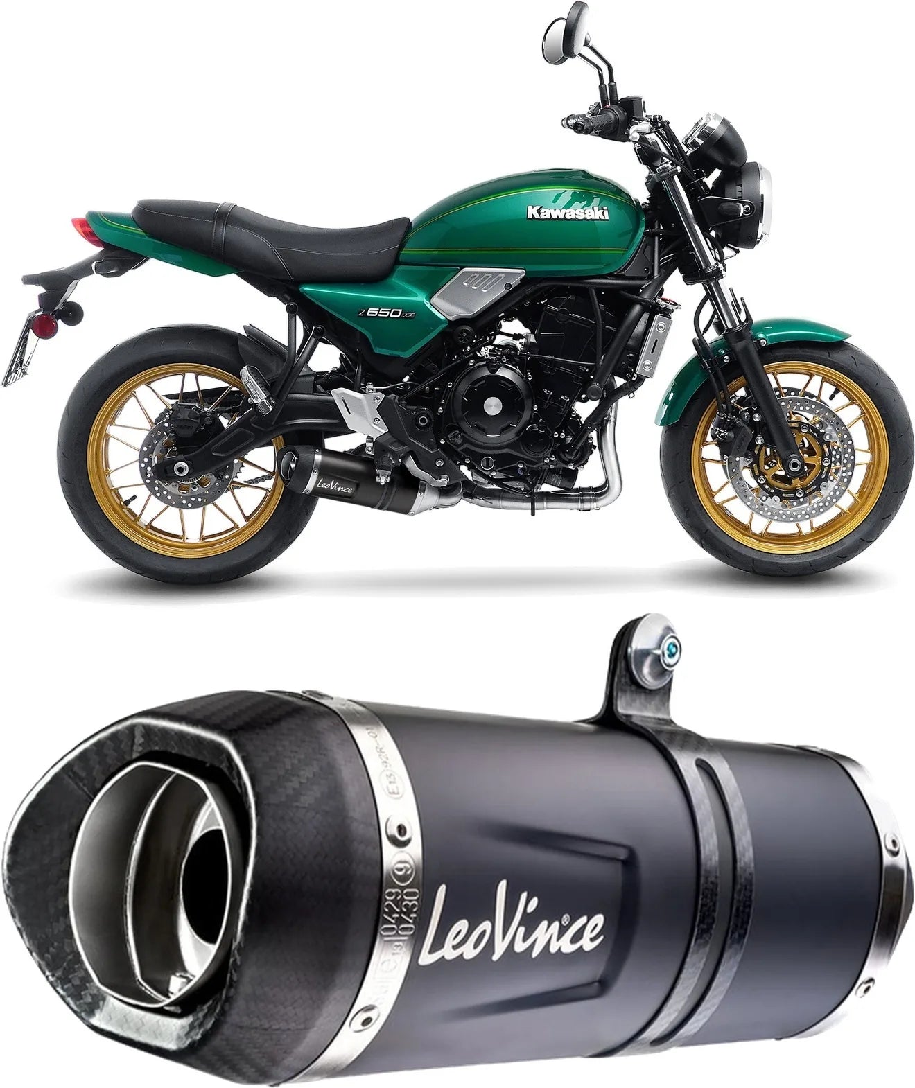 Impianto Di Scarico Completo Catalizzato E Con Omologazione Suono Lv One Evo Acciaio Nero Fondello Carbonio - Leovince Compatibile Con Kawasaki Ninja 650 (2021-2026)
