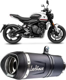 Impianto Di Scarico Completo Catalizzato E Con Omologazione Suono Lv One Evo Acciaio Nero Fondello Carbonio - Leovince Compatibile Con Triumph Tiger 660 Sport (2022-2024)