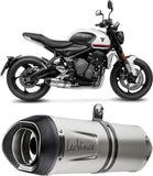 Impianto Di Scarico Completo Catalizzato E Con Omologazione Suono Lv One Evo Acciaio Fondello Carbonio - Leovince Compatibile Con Triumph Trident 660 (2021-2024)
