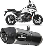 Terminale Di Scarico Con Omologazione Suono Lv One Evo Acciaio Nero Fondello Carbonio - Leovince Compatibile Con Honda Nc 750 X (2021-2024)