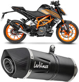 Terminale Di Scarico Con Omologazione Suono Lv One Evo Acciaio Nero Fondello Carbonio - Leovince Compatibile Con Ktm 125 Duke (2021-2023)