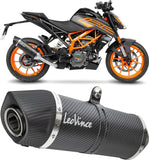Terminale Di Scarico Con Omologazione Suono Lv One Evo Carbonio Fondello Carbonio - Leovince Compatibile Con Ktm 125 Duke (2021-2023)