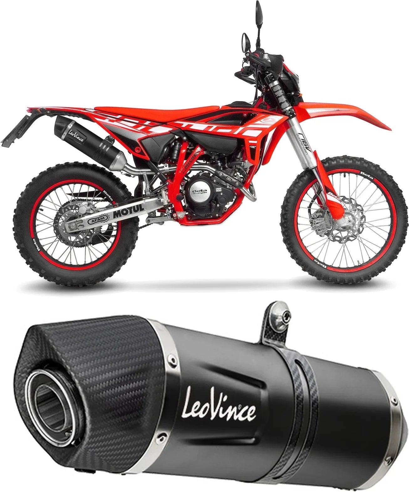 Terminale Di Scarico Con Omologazione Suono Lv One Evo Acciaio Nero Fondello Carbonio - Leovince Compatibile Con Beta Rr 125 Motard Lc 4T (2025-2026)
