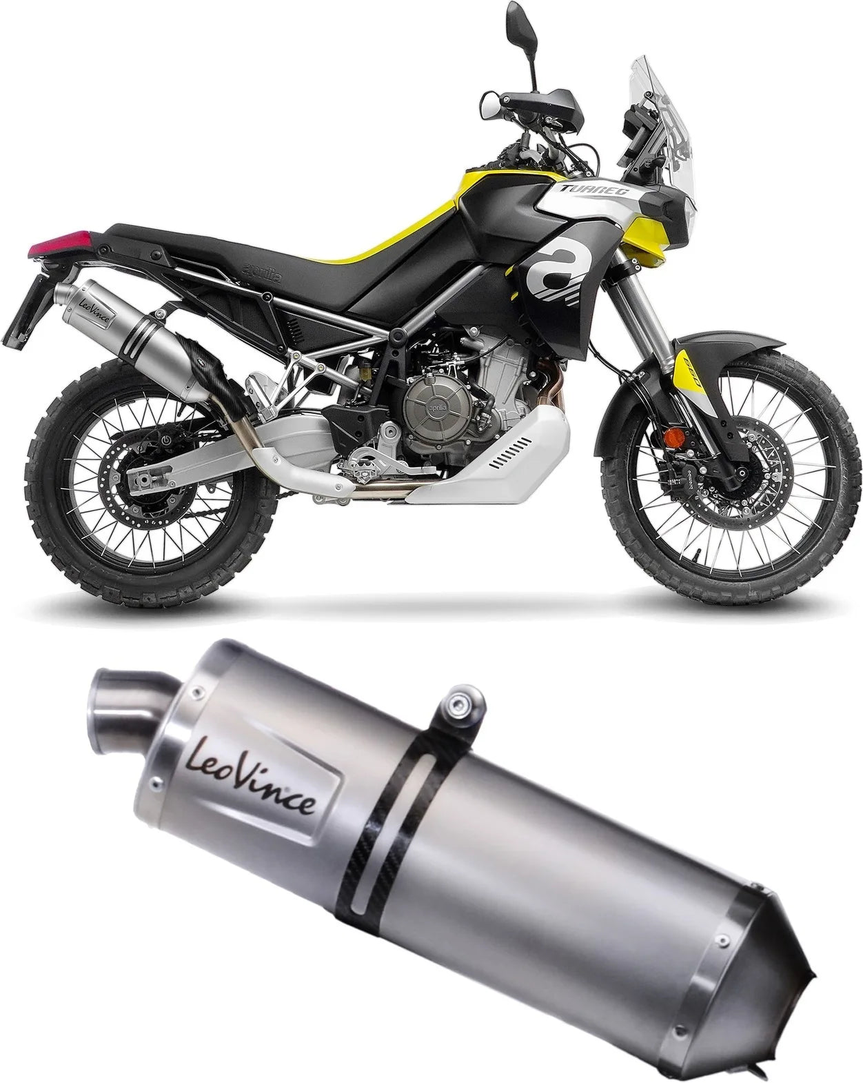 Terminale Di Scarico Con Omologazione Suono Lv One Evo Acciaio - Leovince Compatibile Con Aprilia Tuareg 660 (2022-2024)